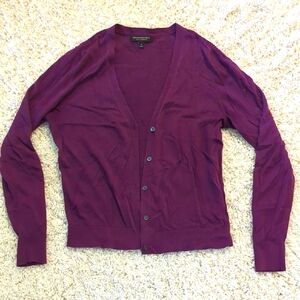 Banana Republic Silk Cashmere Cardigan in Rich Purple